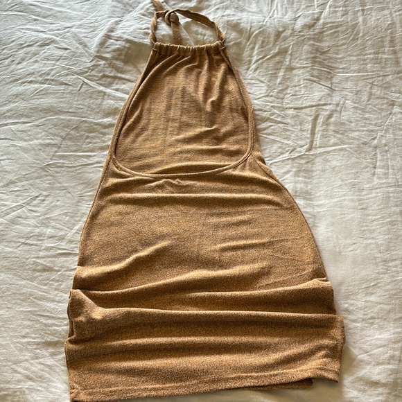 Mini burnt orange space die halter dress - Picture 2 of 2
